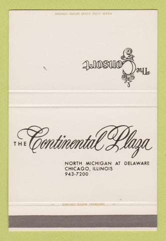 Matchbook Cover - Consort Continental Plaza Chicago IL 40 Strike