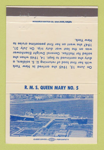 Matchbook Cover - RMS Queen Mary Long Beach CA #5 1972 40 Strike