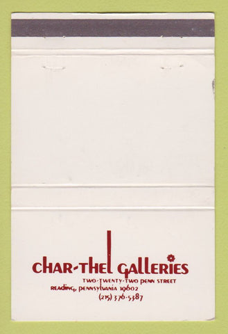 Matchbook Cover - Char Thel Galleries Reading PA WEAR 40 Strike