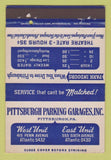 Matchbook Cover - Pittsburgh Parking Garages Pittsburgh PA 40 Strike