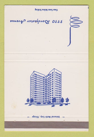 Matchbook Cover - 5550 Dorchester Avenue Apartments Chicago? SAMPLE 40 Strike