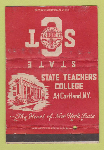 Matchbook Cover - State Teachers College Cortland NY WORN 40 Strike