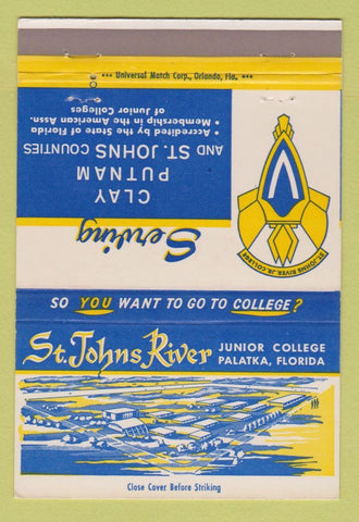 Matchbook Cover - St Johns River Junior College Palatka FL 40 Strike