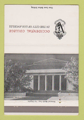 Matchbook Cover - Occidental College Los Angeles CA 40 Strike