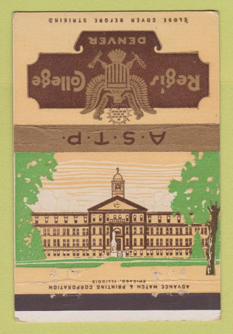 Matchbook Cover - Regis College Denver Colorado 40 Strike