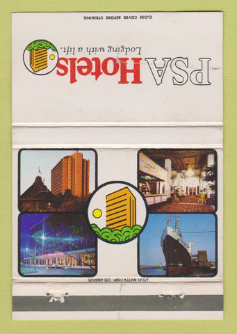 Matchbook Cover - PSA Hotels Long Beach San Diego Los Angeles CA WEAR 40 Strike