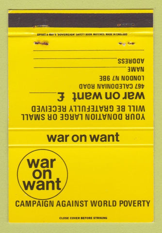 Matchbook Cover - Campaign Against World Poverty UK London 40 Strike