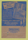 Matchbook Cover - President Apartments Minneapolis MN WEAR 40 Strike