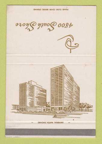 Matchbook Cover - 4800 South Shore Chicago? SAMPLE WEAR 40 Strike