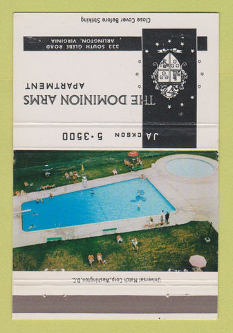 Matchbook Cover - Dominion Arms Apartment Arlington VA WEAR 40 Strike