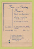Matchbook Cover - Harold S Bradley Town and Country Homes  40 Strike