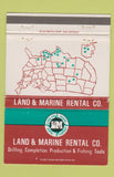 Matchbook Cover Land & Marine Rental Fishing Tools San Antonio TX WEAR 40 Strike