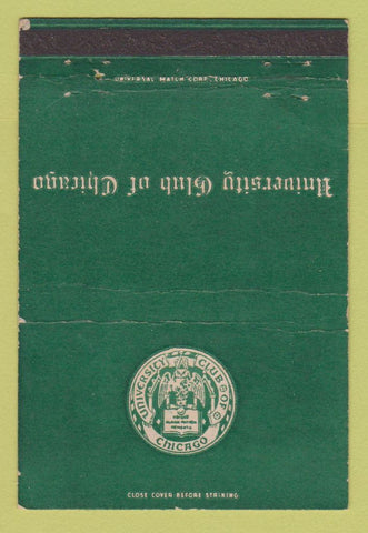 Matchbook Cover - University Club of Chicago IL WEAR 40 Strike