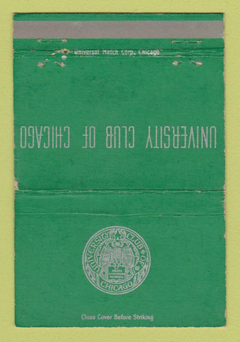 Matchbook Cover - University Club of Chicago IL WORN 40 Strike