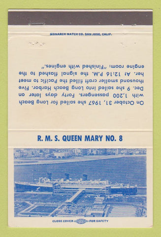 Matchbook Cover - RMS Queen Mary Long Beach CA #8 1972 40 Strike