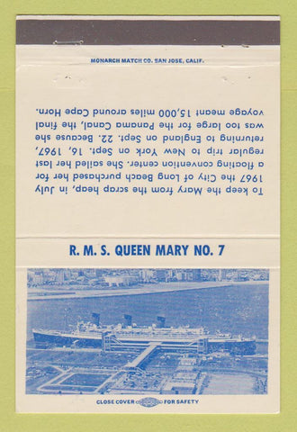 Matchbook Cover - RMS Queen Mary Long Beach CA #7 1972 40 Strike