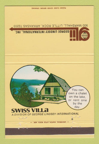 Matchbook Cover - Swiss Villa Little Rock AR George Lindsey 40 Strike