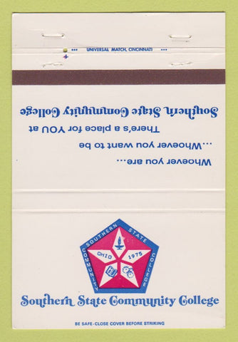 Matchbook Cover - Southern State Community College Wilmington OH 40 Strike