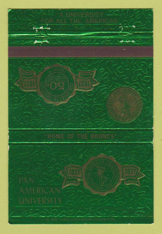 Matchbook Cover - Pan American University Edinburg TX 1977 40 Strike