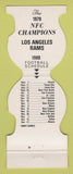 Matchbook Cover - Los Angeles Rams Football 1980