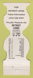 Matchbook Cover - Detroit Lions Football 1984