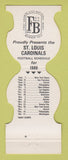 Matchbook Cover - St Louis Cardinals FootballGranite City Bank IL 1980