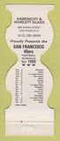Matchbook Cover - San Francisco 49ers Football Habenicht & Howlett 1985
