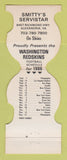Matchbook Cover - Washington Redskins Football Servistar Alexandria VA 1986