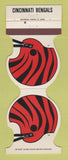 Matchbook Cover - Cincinnati Bengals Football Noel's Plumbing OH 1986