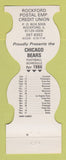 Matchbook Cover - Chicago Bears Football Rockford Postal Credit Union IL 1986