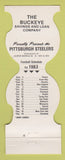 Matchbook Cover - Pittsburgh Steelers Football Buckeye Savings 1983
