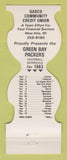 Matchbook Cover Green Bay Packers Football Gasco Credit Union West Allis WI 1983