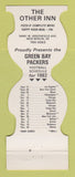 Matchbook Cover - Green Bay Packers Football Other Inn New Berlin WI 1982