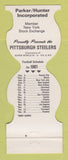 Matchbook Cover - Pittsburgh Steelers Football Parker Hunter 1981