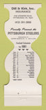 Matchbook Cover - Pittsburgh Steelers Football Dill & Kirk Insurance PA 1981