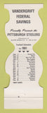 Matchbook Cover - Pittsburgh Steelers Football Vandergrift Savings 1981