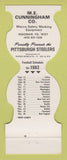 Matchbook Cover - Pittsburgh Steelers Football Mecco Marking Ingomar PA 1982