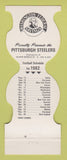 Matchbook Cover - Pittsburgh Steelers Football Washington Savings 1982