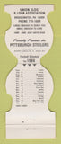 Matchbook Cover - Pittsburgh Steelers Football Union Loan Bridgewater PA 1986