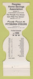 Matchbook Cover - Pittsburgh Steelers Football Peoples Savings 1986
