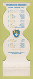 Matchbook Cover Milwaukee Brewers Baseball Parker Pen Credit Janesville WI 1982