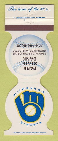 Matchbook Cover - Milwaukee Brewers Baseball Park State Bank WI 1982