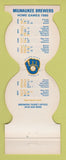 Matchbook Cover - Milwaukee Brewers Baseball Ashippun WI Bank 1985