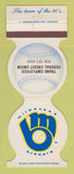 Matchbook Cover - Milwaukee Brewers Baseball Trane Credit Union 1985