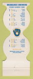 Matchbook Cover - Milwaukee Brewers Baseball Trane Credit Union 1985