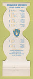 Matchbook Cover - Milwaukee Brewers Baseball Sands Lake Michigan Kenosha WI 1983