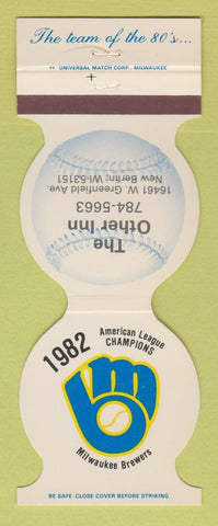 Matchbook Cover - Milwaukee Brewers Baseball Other Inn New Berlin WI 1983