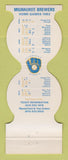 Matchbook Cover - Milwaukee Brewers Baseball Other Inn New Berlin WI 1983