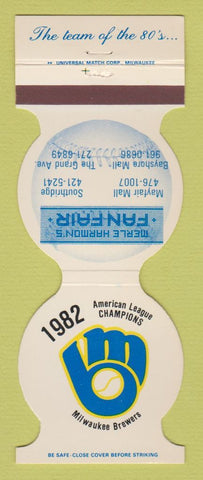 Matchbook Cover - Milwaukee Brewers Baseball Merle Harmon's Fan Fair 1983