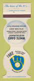 Matchbook Cover - Milwaukee Brewers Baseball White Oaks Burlington WI 1983
